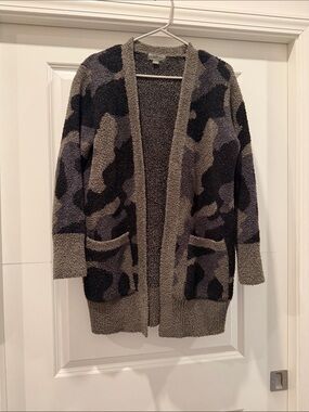 Barefoot dreams cozy chic Cozy Open-Front Camo Cardigan Sweater